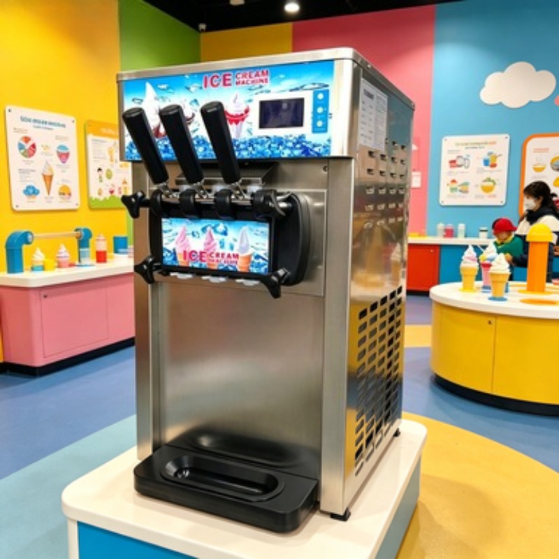 Soft Serve Ice Cream Machine - Ayaklı Dondurma Makinesi 5 Dağıtıcılı Ticari