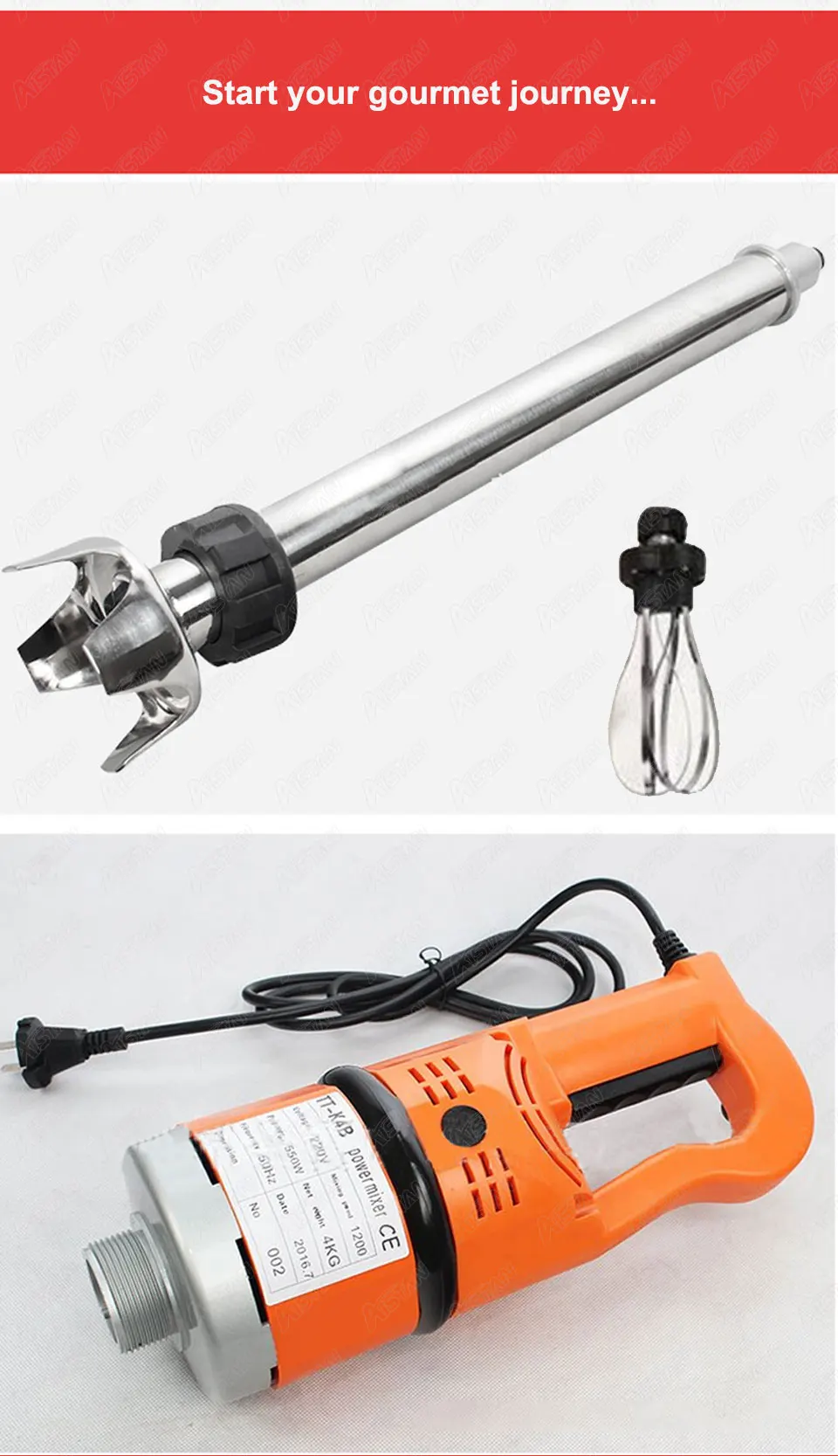 Bar Blender Mixing - K4B-530 Elektrikli El Blenderi Karıştırma Çubuğu